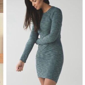 Lululemon & Go Where To Dress Long Sleeve Heathered Green Size 4